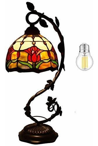 Lámpara De Mesa - Tiffany Lamp Tulip Flower Stained Glass St