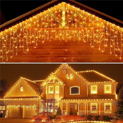Imagen 2 de 3 de Luces Cascada 200 Led Multicolor 5 Metros Decoracion Navidad