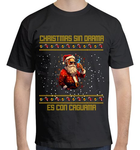 Playera Ugly Sweater - Navidad Santa - Cerveza Beer