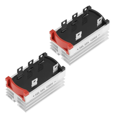 2 Piezas Puente Rectificador 3 Fases Diodo 50 Amp 1200v Alum