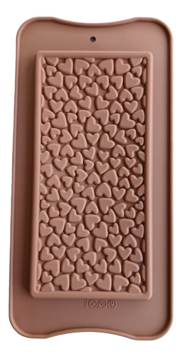 Molde De Silicona Tableta De Chocolate Texturizada Corazones