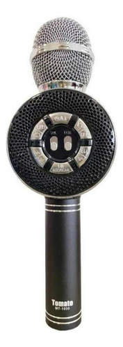 Microfone Tomate MT-1035 Karaoke bluetooth cor preto/prateado
