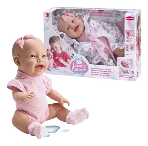 Boneca Lovely Reborn faz Xixi Recem Nascida Ref. 870 Bambola