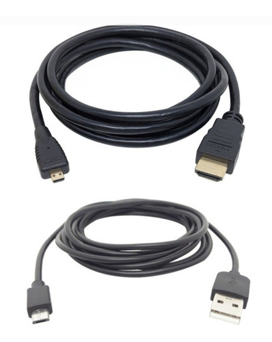Imagem 1 de 4 de Kit Cabos Usb Dados E Hdmi Hd Video Para Canon Eos M50