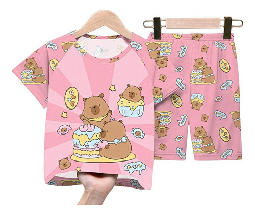 / Ropa Deportiva Casual Con Estampado De Capibara Para Niños