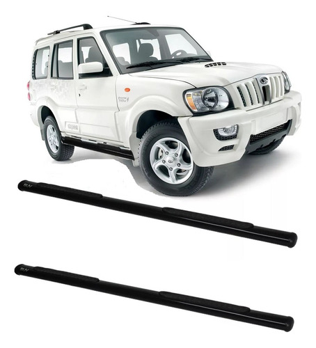 Estribo Tubular Oblongo Preto Mahindra Suv Scorpio