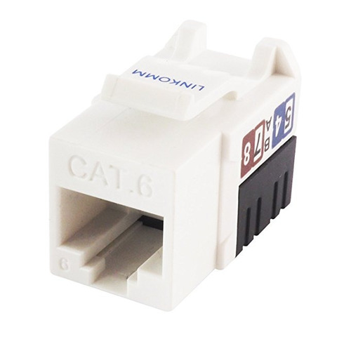 Linkomm (10 Paquetes) Rj45 Cat6 Delgado Perfil Keystone, Bla