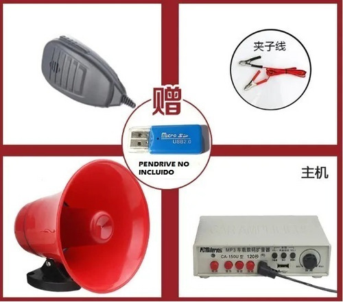 Megafono Grabador Con Imán Comerciante Mp3 Usb 