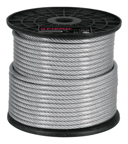 Cable Flexible 1/4' Acero 7x19 Recubierto Pvc Carrete 75 M