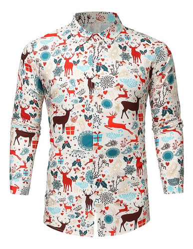 Camisa De Manga Larga Para Hombre, Otoño-invierno Y Navidad