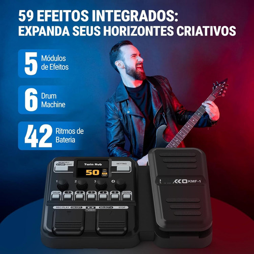Ruiyue Guitar Multi-effects Processor Com Pedal De