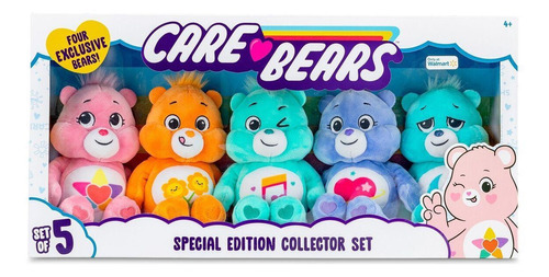 Peluche Coleção ursinho carinhoso pelúcia retro 5un edição especial Care Bears  azul verdoso