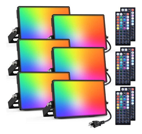 Onforu Paquete De 6 Luces Led Rgb Para Exteriores Equivalen.