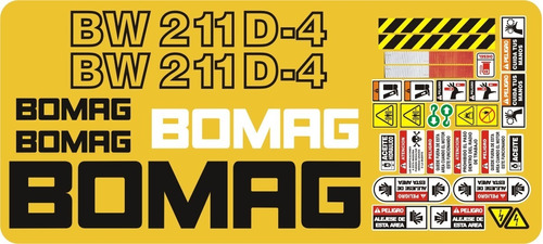 Calcomanías Para Bomag Bw211d-4 Opcion 1 