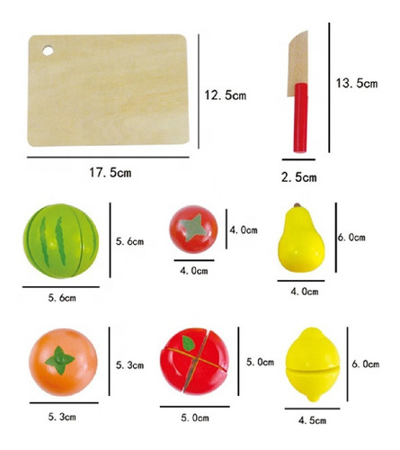 Imagen 2 de 8 de Acool Juego Fruta De Madera Para Cortar Con Velcro Ac7631