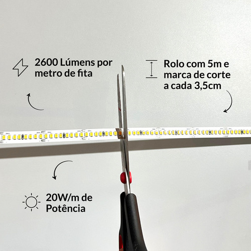 Fita Led Interna Risque Extreme 20w 5m 4000k 24v Ip20 Deluxe Luz Branco-frio Tensão de operação 20W/M