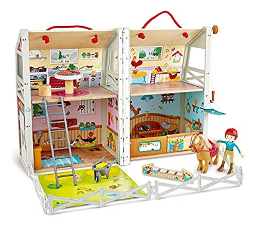 Hape Hap-e3409 Pony Ranch Barn Stable Club Playset Casa De M