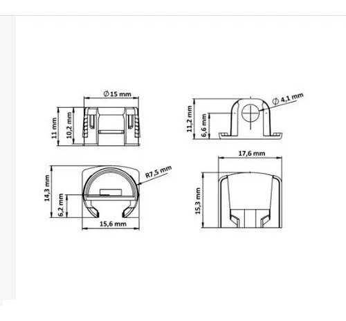 Kit 200 Suporte Prateleira Invisível Uniblock Vb 52 15mm