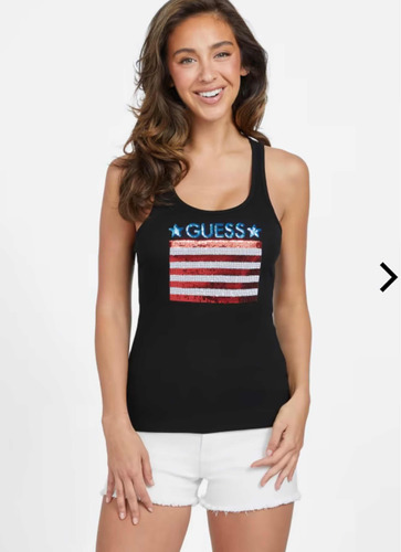 Guess Blusa Dama Estilo Star Tank Negra Mediana