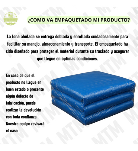 Lona Ahulada Para Agua 5x6 Mts Azul Reforzada Con Argollas