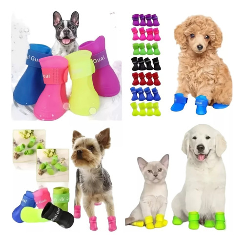 Zapatos Mascotas Animales Perro Silicona Goma Ergonómicos 