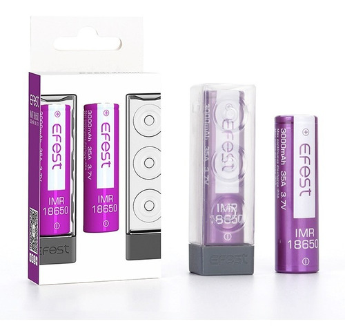 Imagen 2 de 6 de 2 X Bateria Imr 18650 Efest 3.7v 3000mah 35a Original