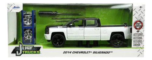 2014 Chevrolet Silverado Blanca/negro Jada Just Trucks 1:24