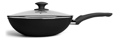 Wok Indução 3,4l Tampa Ceramic Life Optima 28cm Brinox Cor Preto