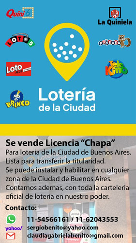 Chapa Licencia De Lotería De Caba Lista P/transferir.