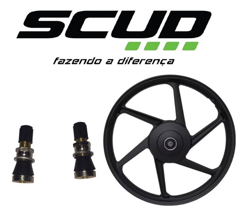 Imagem 1 de 5 de Jg Roda Liga Leve Titan 150freio Tambor Com Bico Preta