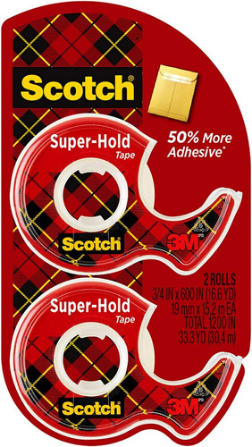 Scotch Super-hold Tape  2 Rollos  Acabado Transparente  50% 