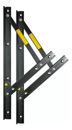 Dobradiça Braço Max Ar Janela Basculante Fermax 60 Cm Preto