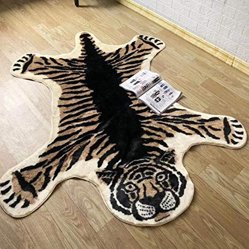 Alfombra Con Estampado De Tigre, 150.1x180.9 Cm