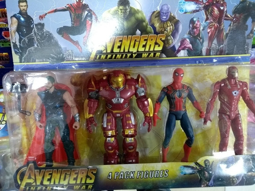 Muñecos Avengers Thor Hulkbuster Spiderman Ironman X 4