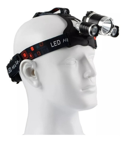 Imagen 3 de 8 de Linterna Minero Vincha Led 3 Cree T6 Usb 12v Recargable