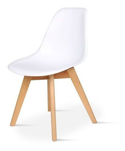 Cadeira De Jantar Eames Leda Clean Wood Design Branco Office