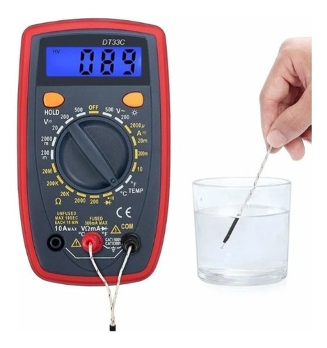 Imagen 6 de 8 de Multímetro Pro Tester Digital Con Buzzer Tension Dt33c