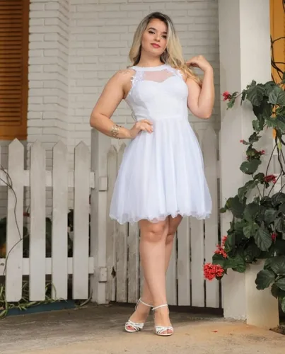 Vestido branco cheap curto debutante