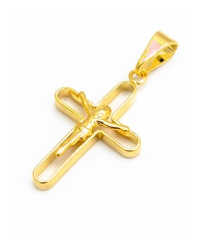 Dije Crucifijo Oro 18 Kilates Modelo Cristo 2cm Laser 2023*