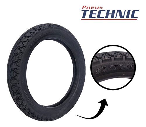 Pneu Technic Traseiro Com Camara Tiger 80/100-14 Pop 100 110