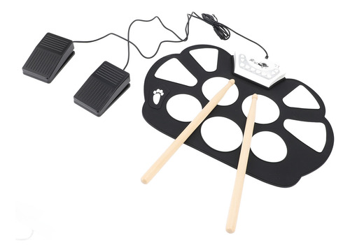 Tambor Electrónico De Silicona Plegable Portátil Enrollado A