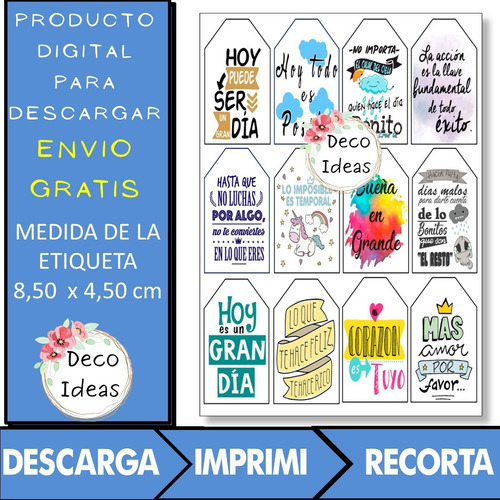 Imagen 3 de 4 de Kit Imprimible 02 Color Frases Positivas Para Emprendedores