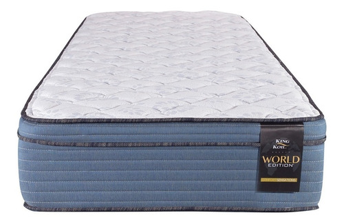 King Koil Comfort Aspen colchón de 1 1/2 plaza 100cm y 190cm color azul y gris
