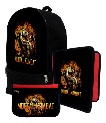 Mochila+ Funda Carpeta+ Cartu De Mortal Kombat #13