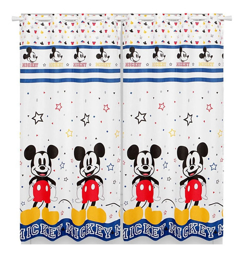 Cortina Blackout Mickey Mouse Estampada Infantil Disney