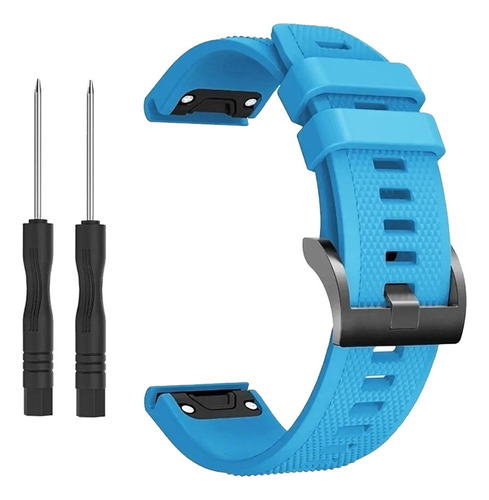 Pulseira Engate Rapido Para Forerunner 965 Silicone Macio Cor Azul-claro Largura 22 mm