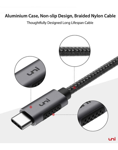 Cable Usb C  A Usb-c 5a 100w Para Cargas Rapidas 20v 480mbps