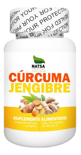 Curcuma Y Jengibre 100 Cápsulas, Calidad Premium