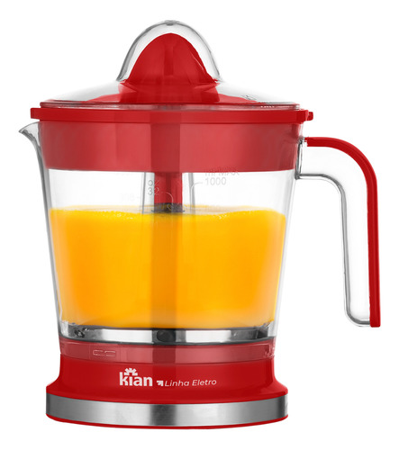 Espremedor Turbo 50w 1,2 Litros: Sucos Rápidos E Sem Esforço Cor Vermelho Frequência 60 127v