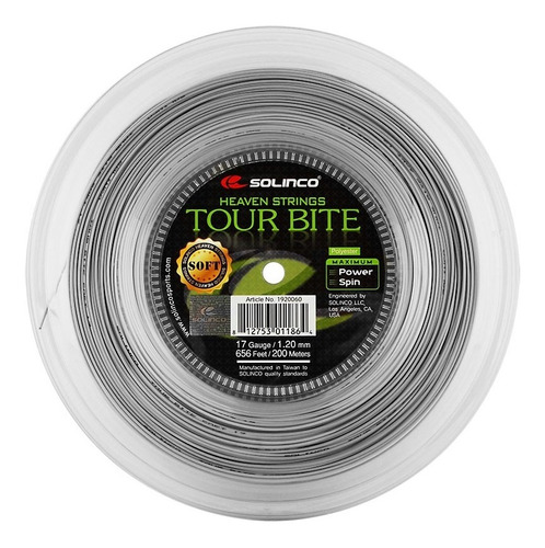 Cuerda Solinco Tour Bite Soft 16 Rollo De 200 Mts